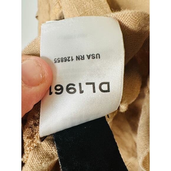 DL1961 Khaki Tan Short Sleeve Button Front Flap Pockets Montauk Shirt Size M - Picture 8 of 9